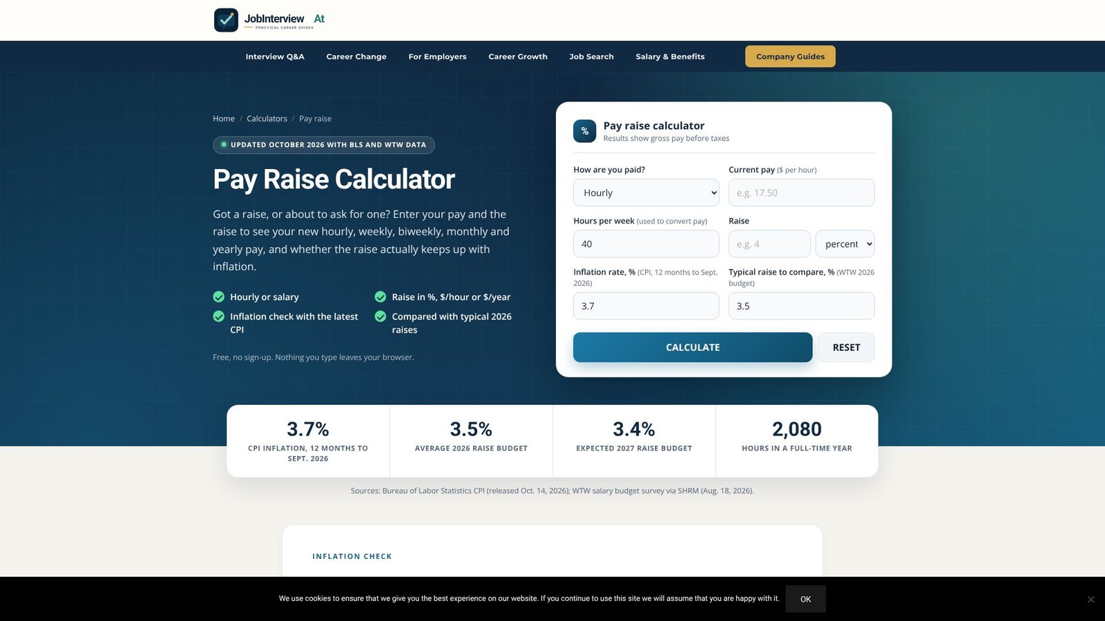 Pay Raise Calculator Screenshot