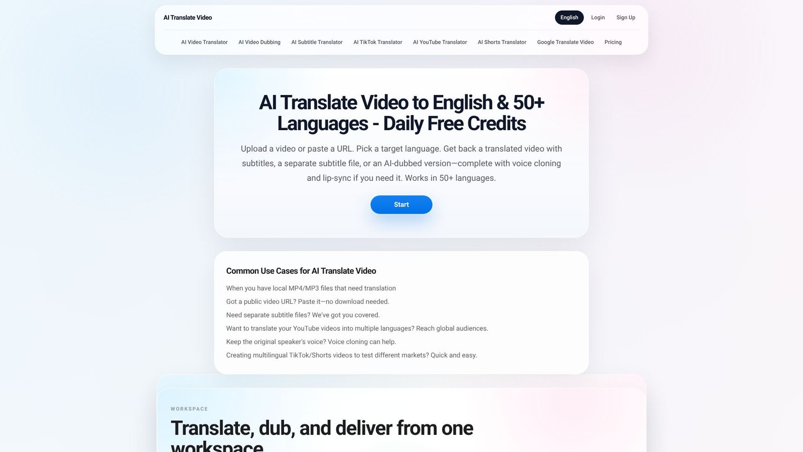 AI Translate Video Screenshot