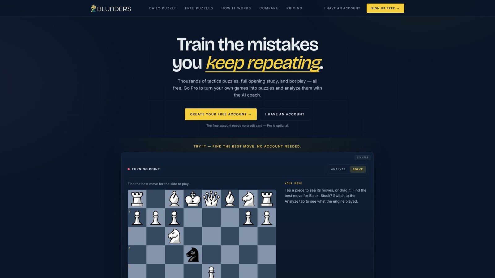 Screenshot: Blunders.ai
