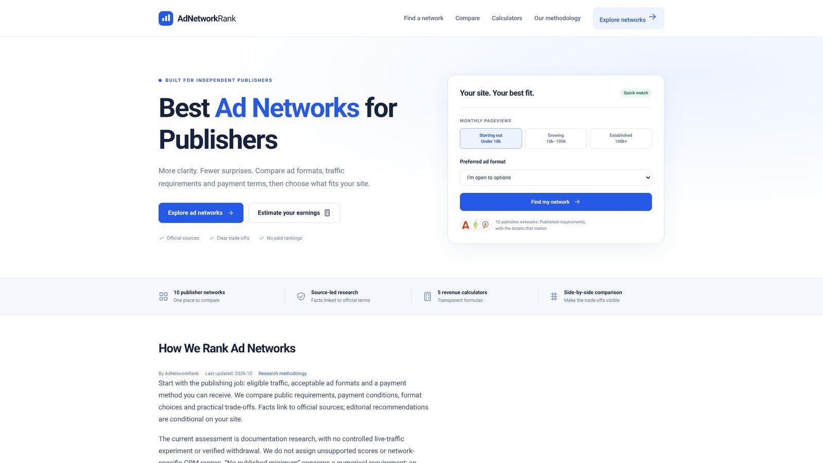 AdNetworkRank Screenshot