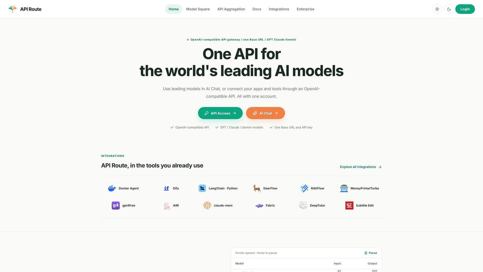 Screenshot: API Route