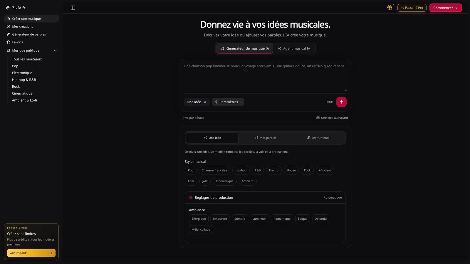 Screenshot: ZikIA.fr