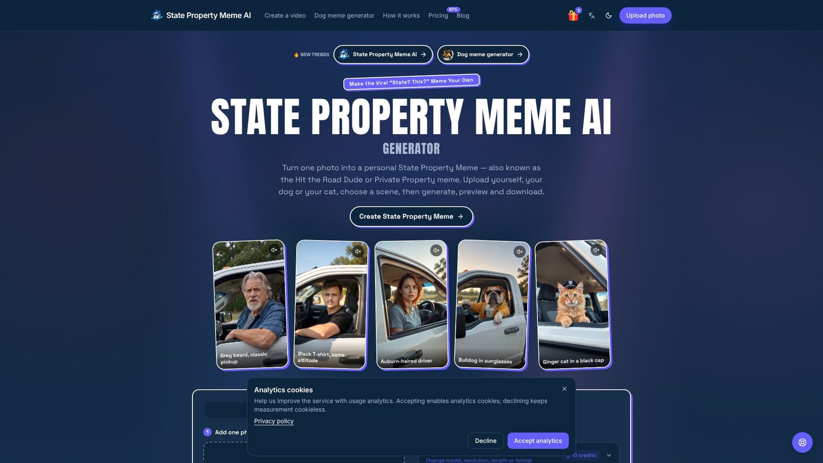 Screenshot: State Property Meme AI