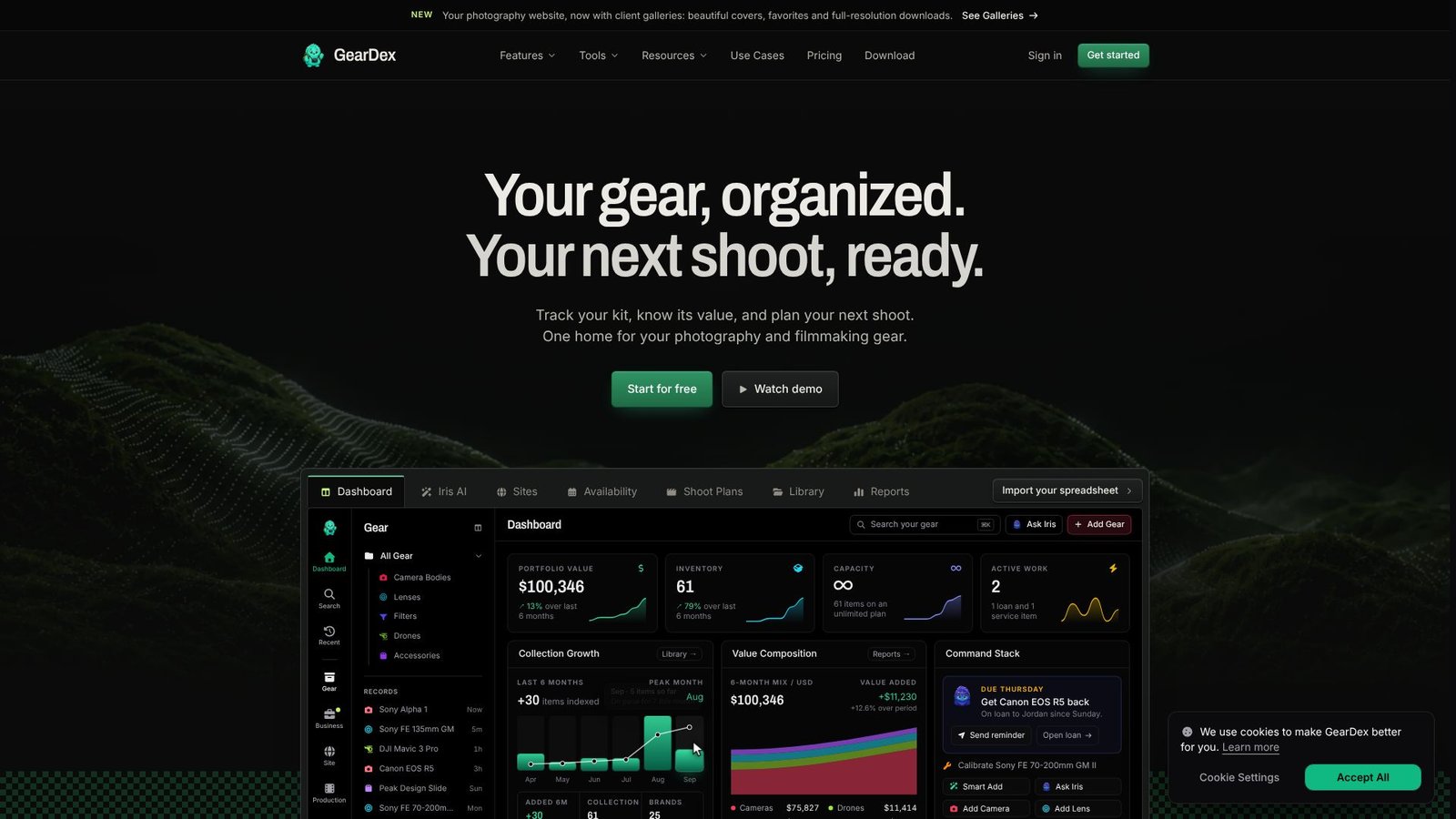 Screenshot: GearDex