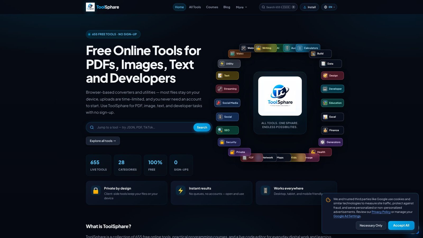 Screenshot: ToolSphare