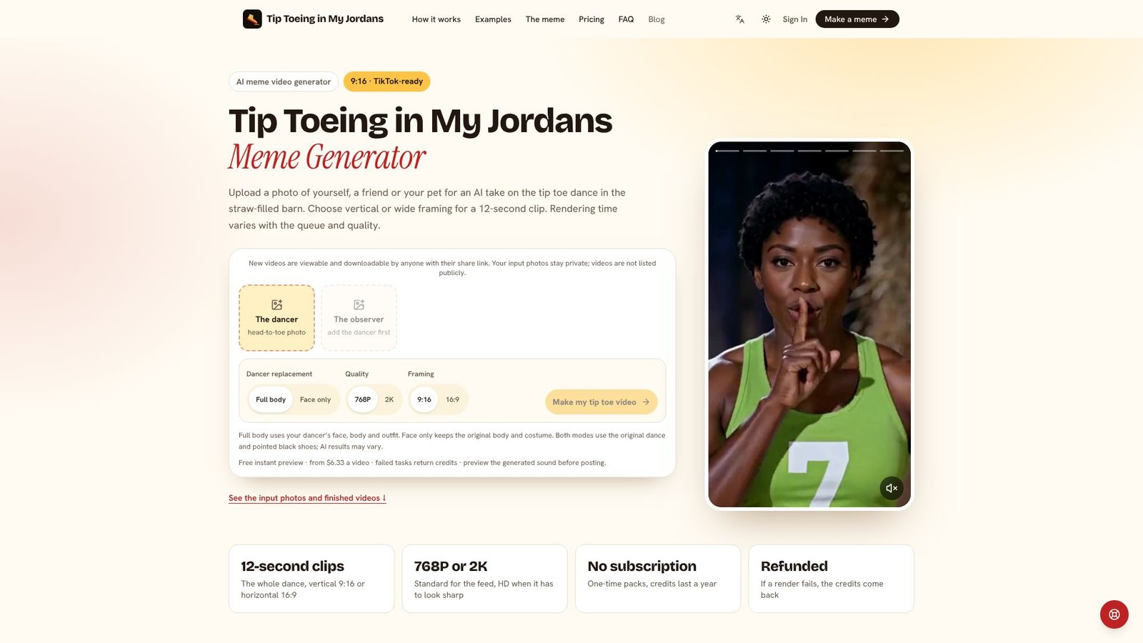 Screenshot: Tip Toeing in My Jordans Meme Generator