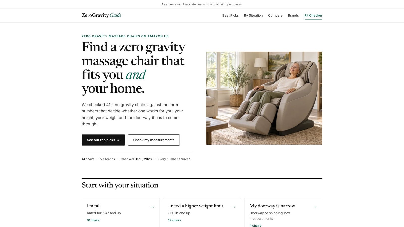 Screenshot: Zero Gravity Massage Chair Picks