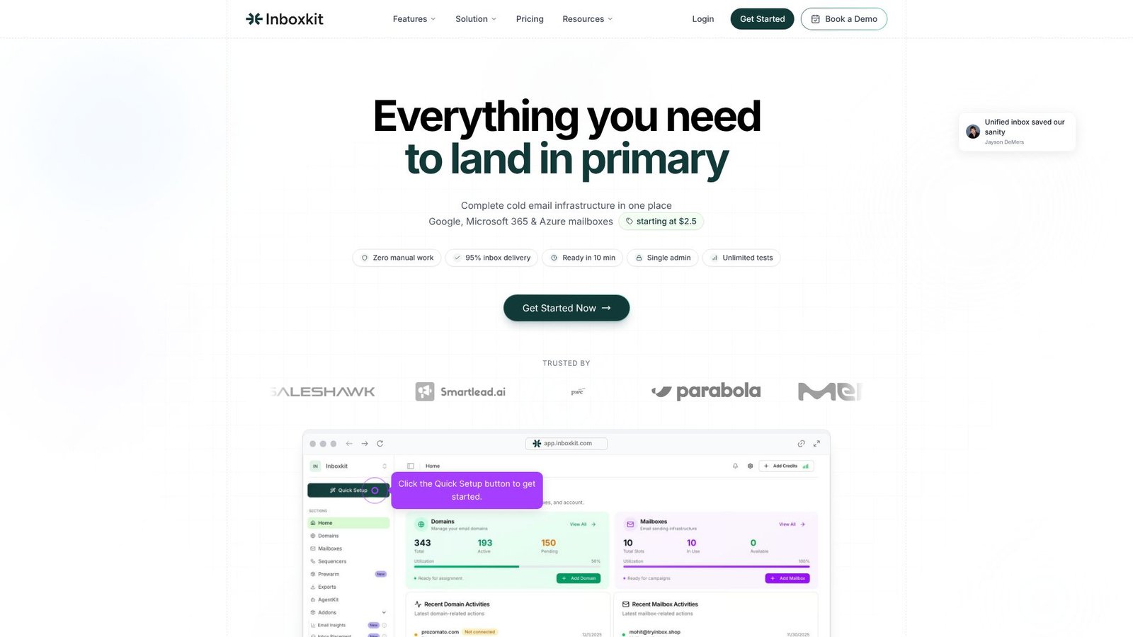 Screenshot: Inbox Kit