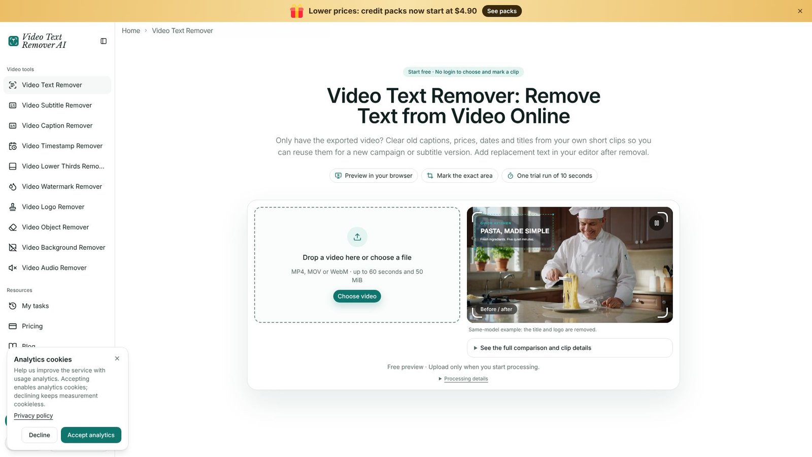 Screenshot: Video Text Remover AI