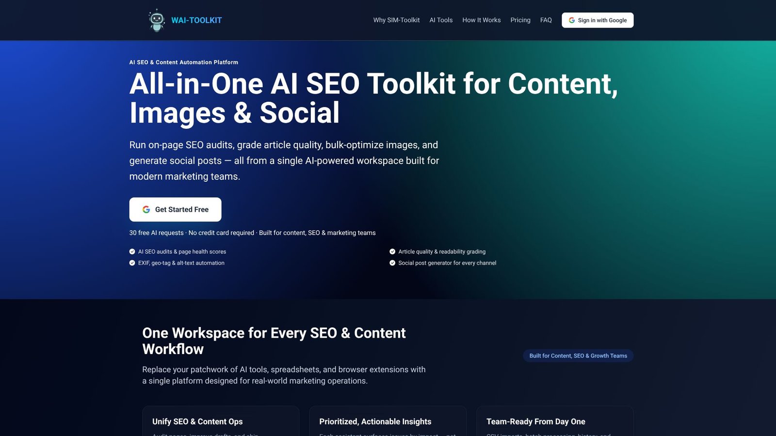 Screenshot: AI SEO Toolkit