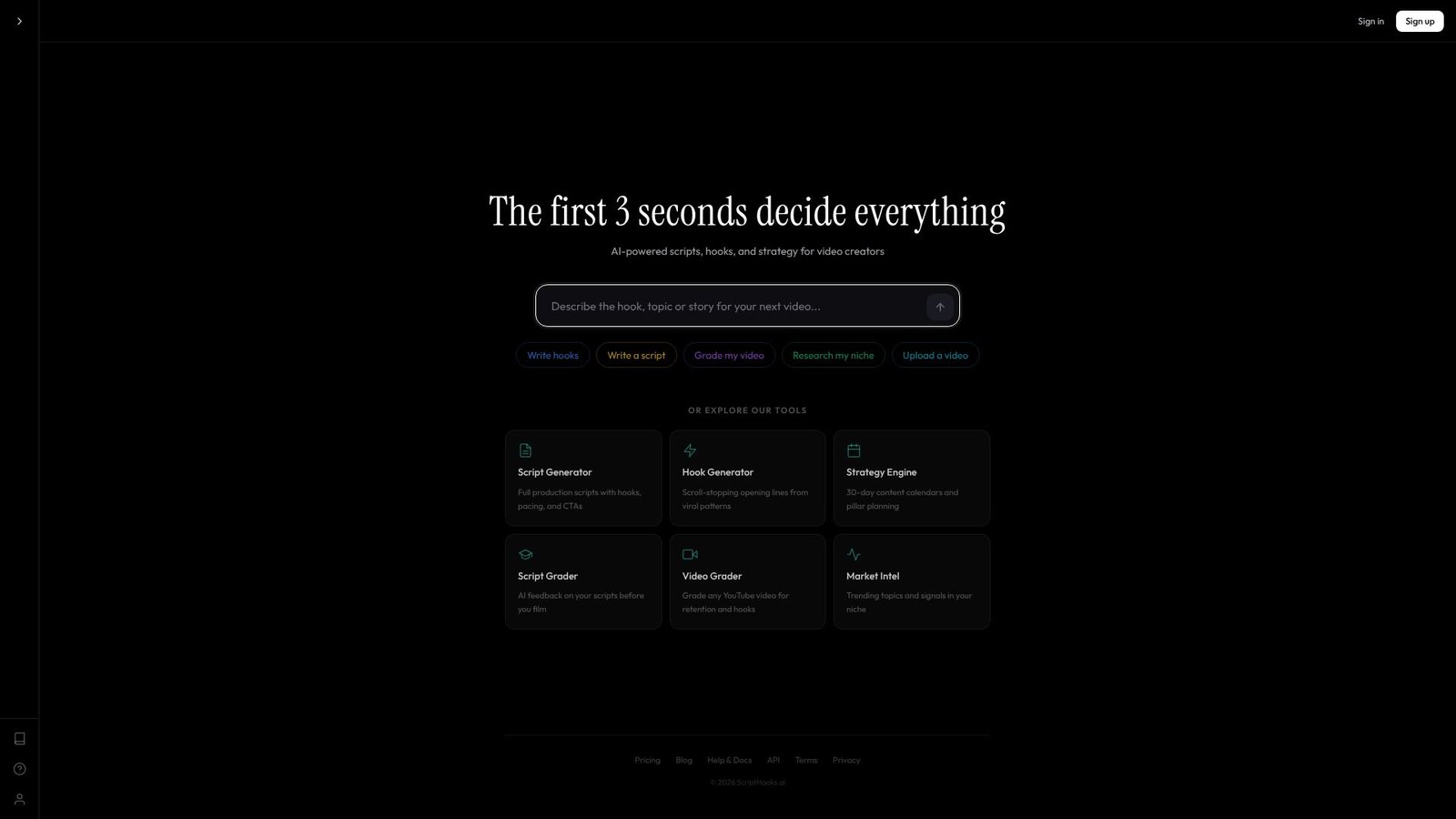 Screenshot: ScriptHooks.ai