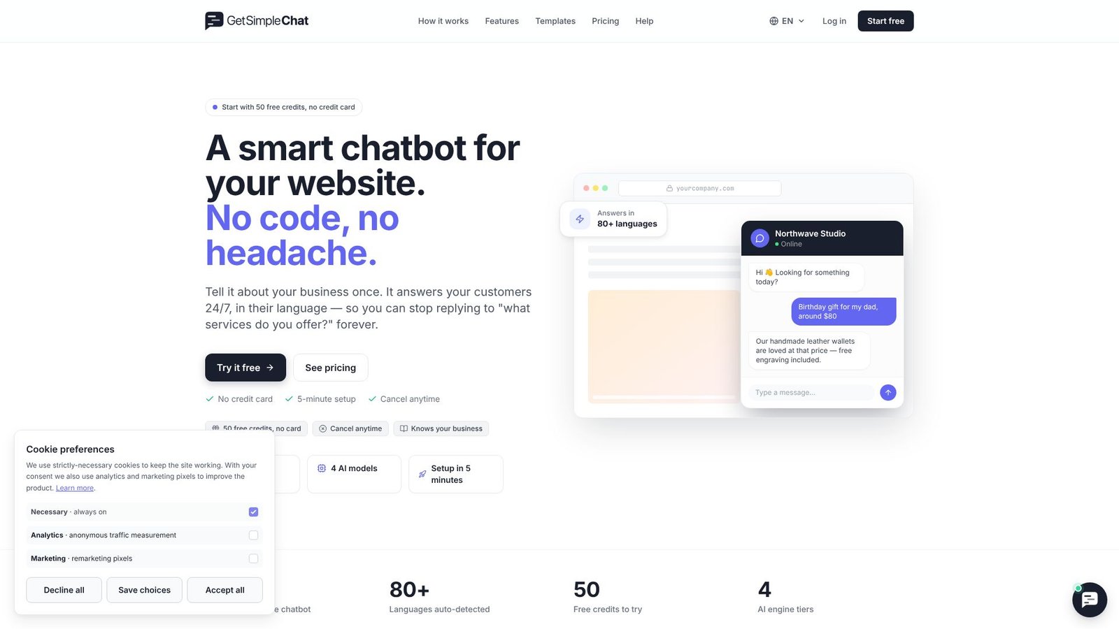 Get Simple Chat Screenshot