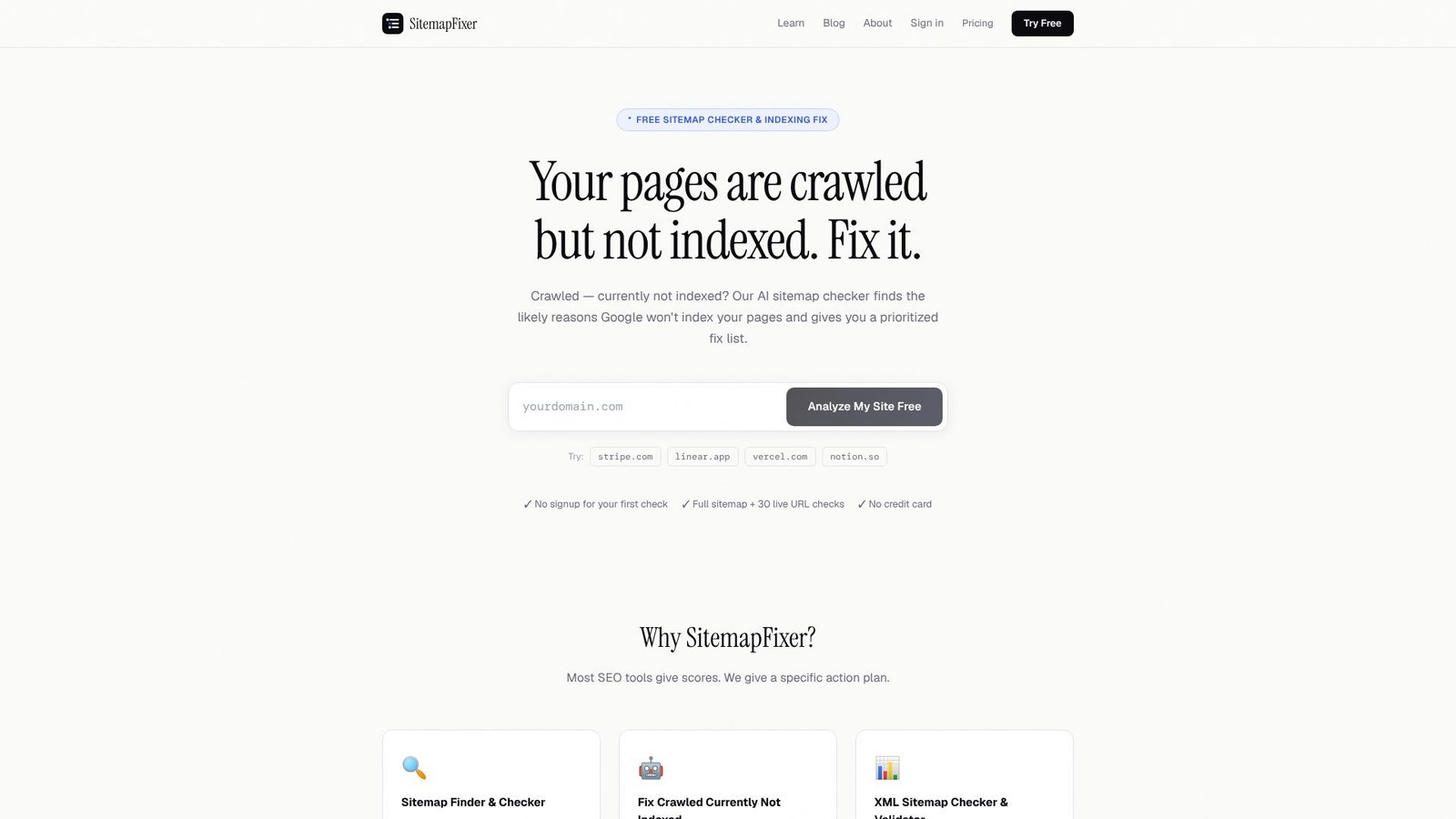 SitemapFixer Screenshot