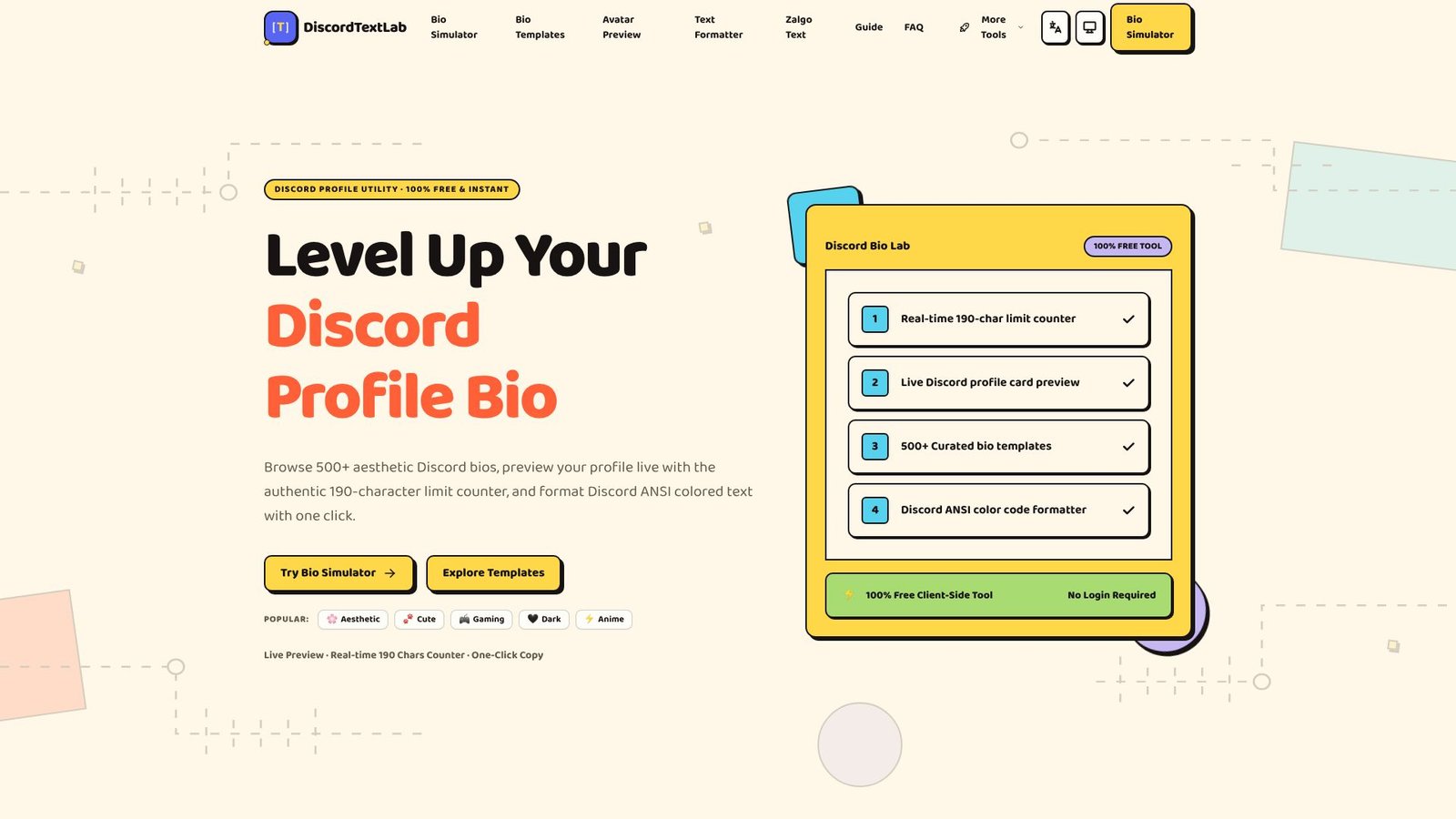 Screenshot: Discord Text Lab