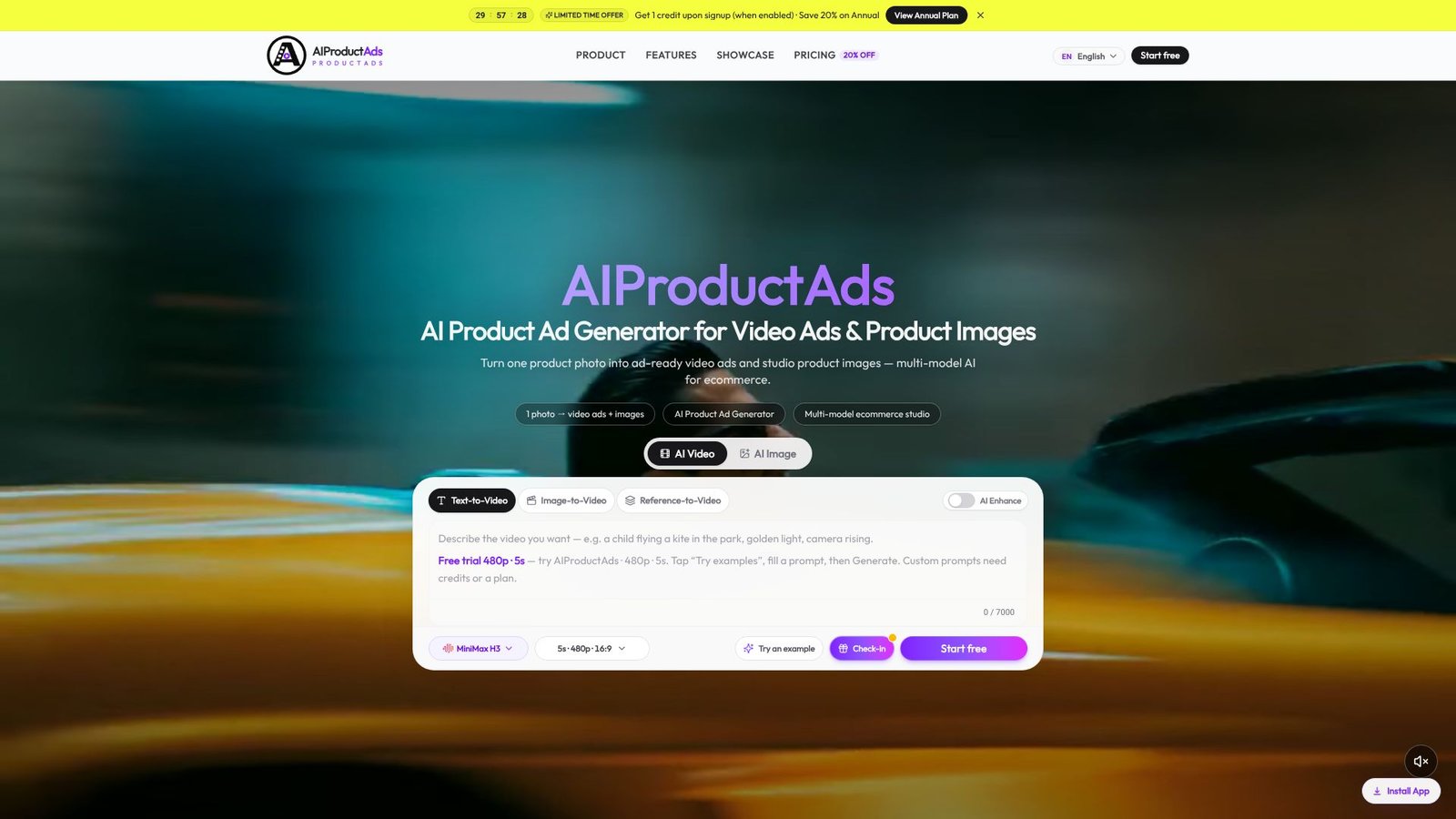 Screenshot: AIProductAds