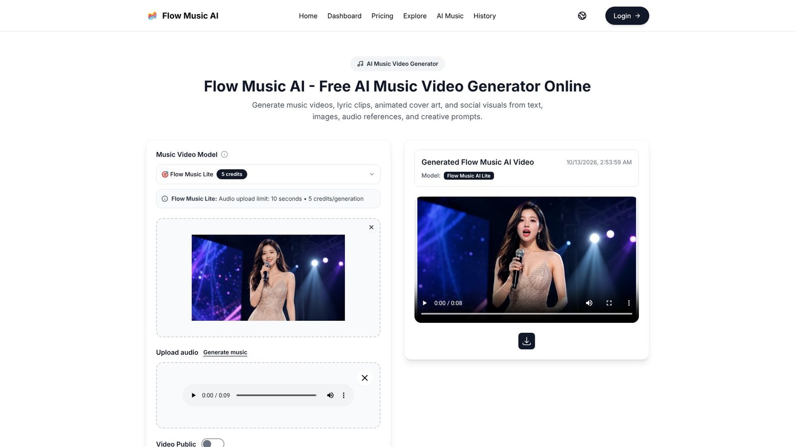 Screenshot: Flow Music AI