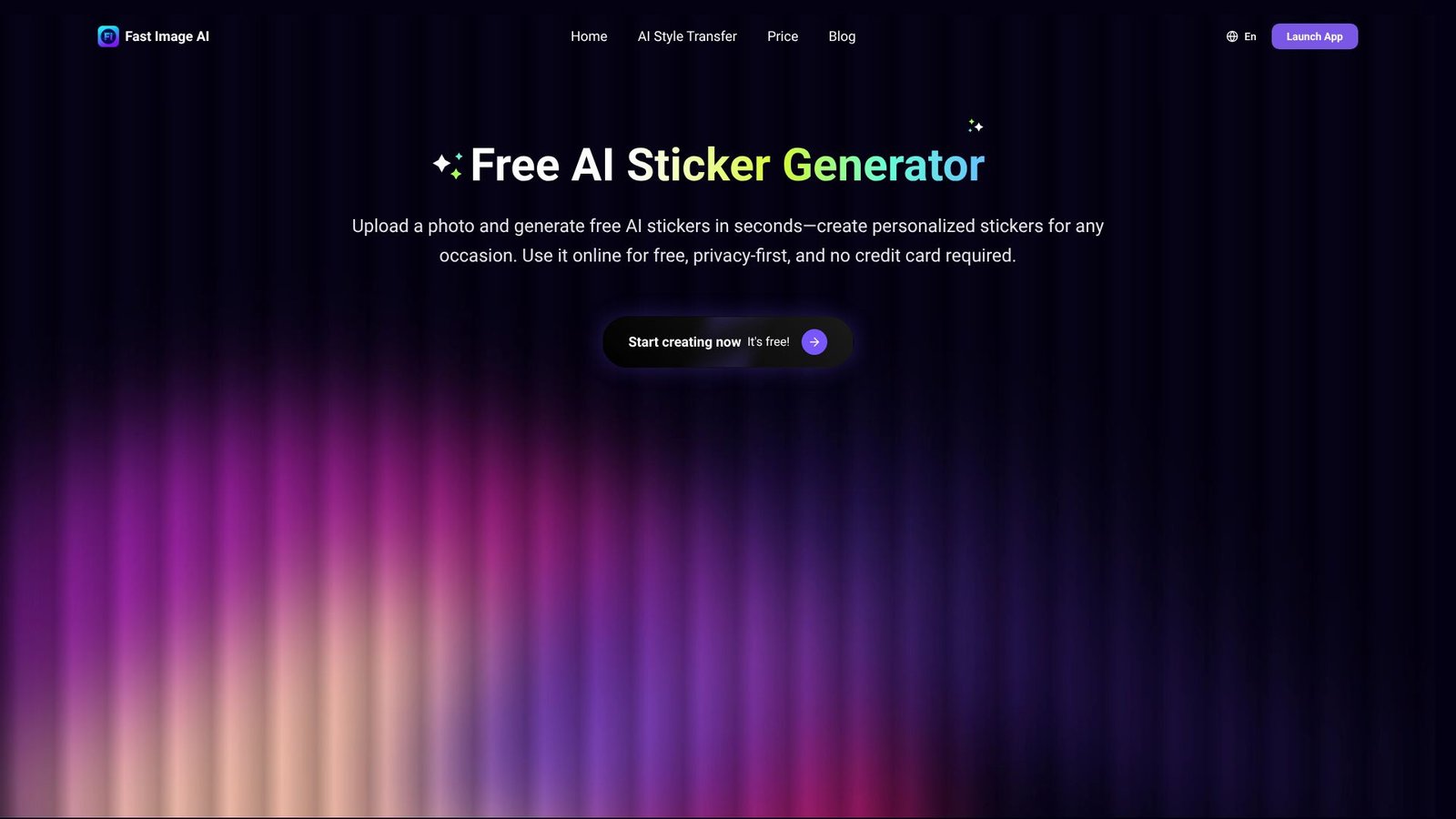 Screenshot: Fast Image AI Sticker Generator