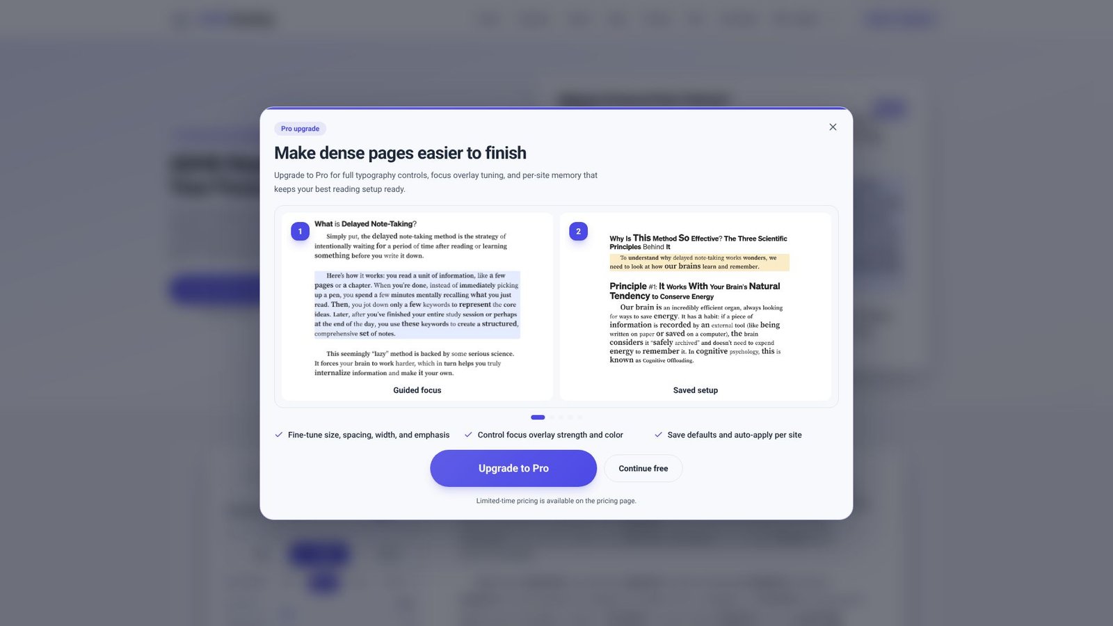 Screenshot: ADHD Reading