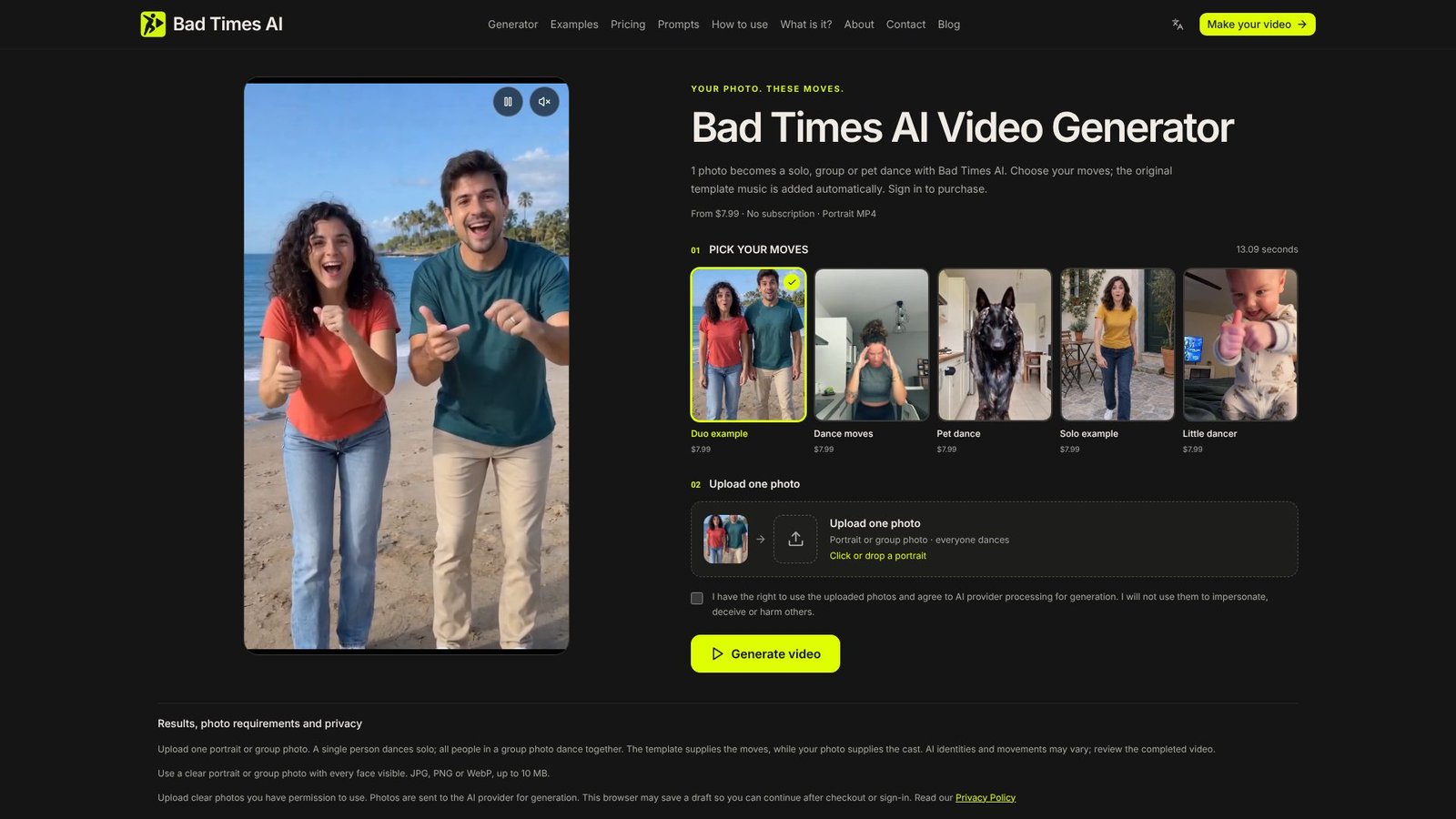 Screenshot: Bad Times AI