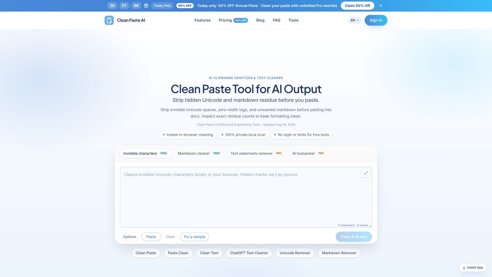 Clean Paste AI Screenshot