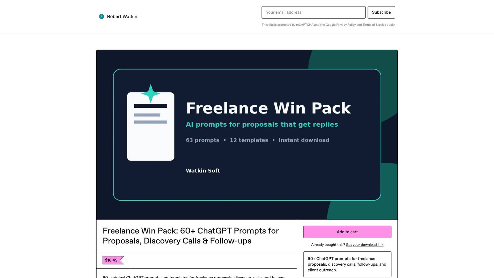 Screenshot: Freelance Win Pack