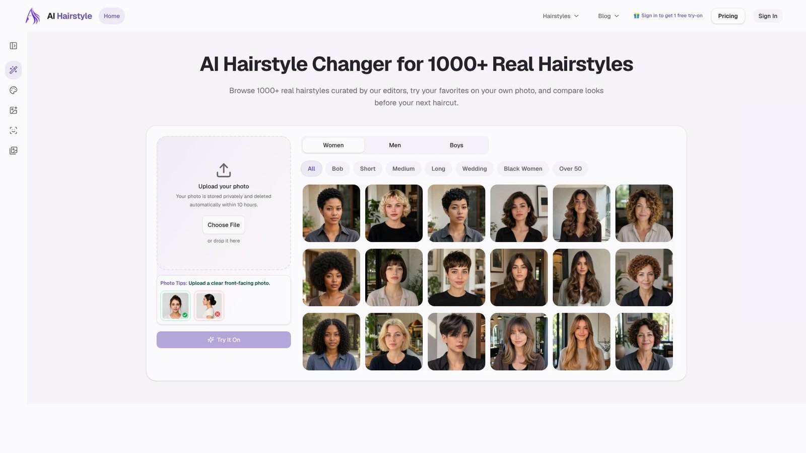 AI Hairstyle Screenshot