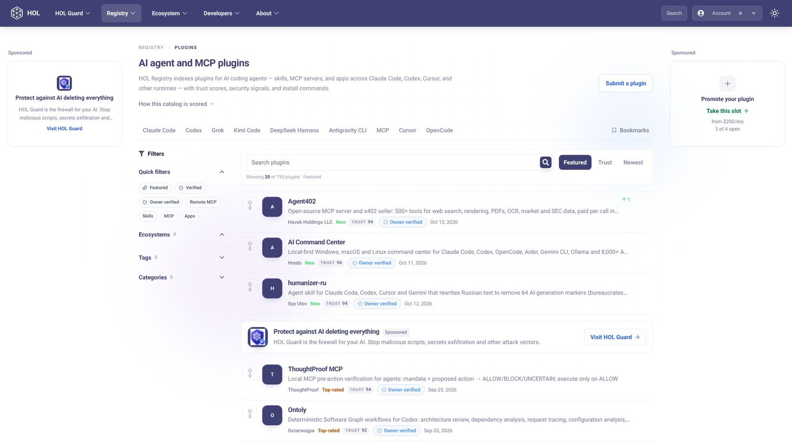 Screenshot: HOL Plugins