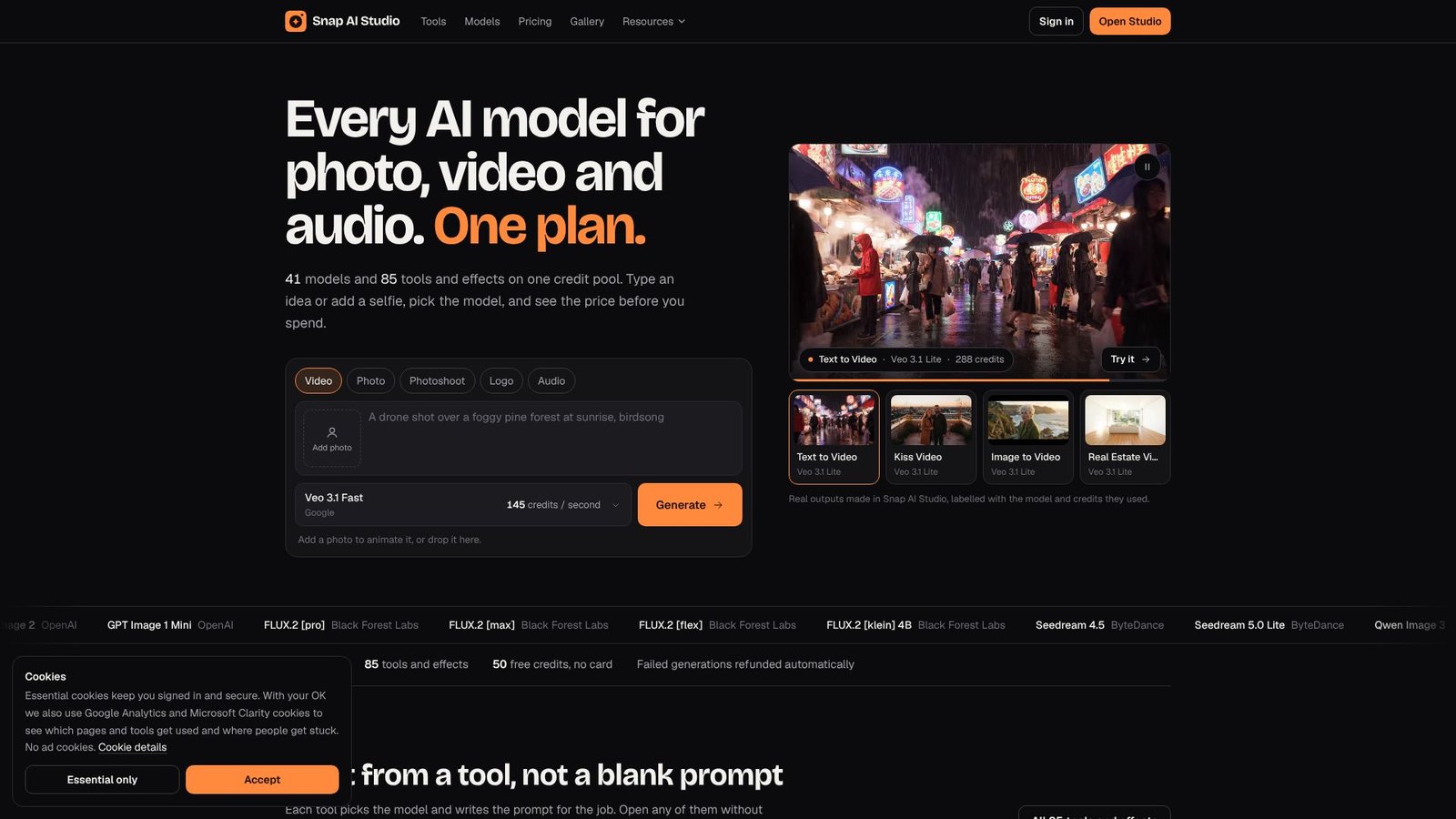Snap AI Studio Screenshot