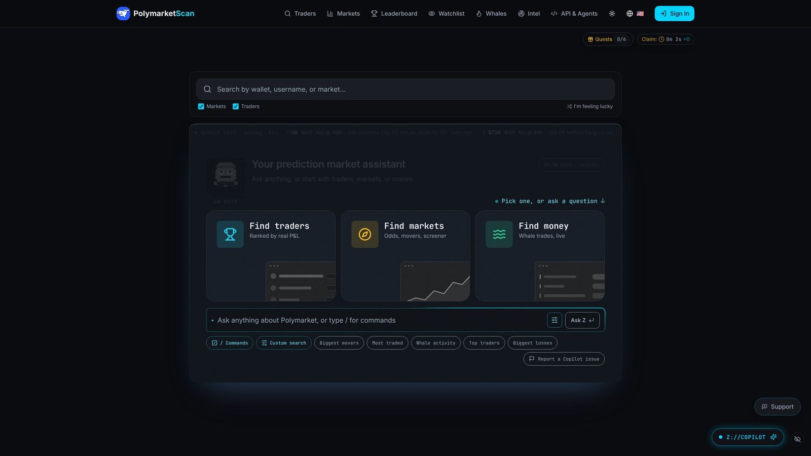 PolymarketScan Screenshot