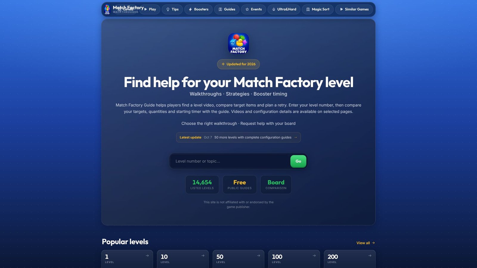 Screenshot: Match Factory Walkthrough