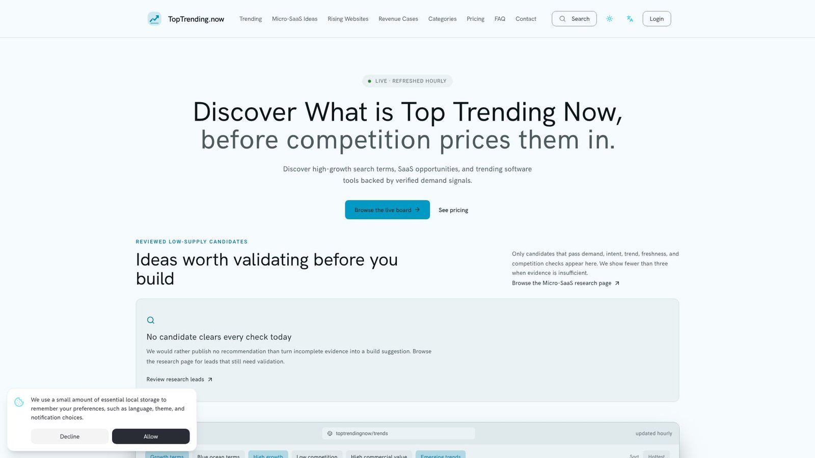 Screenshot: TopTrending.now