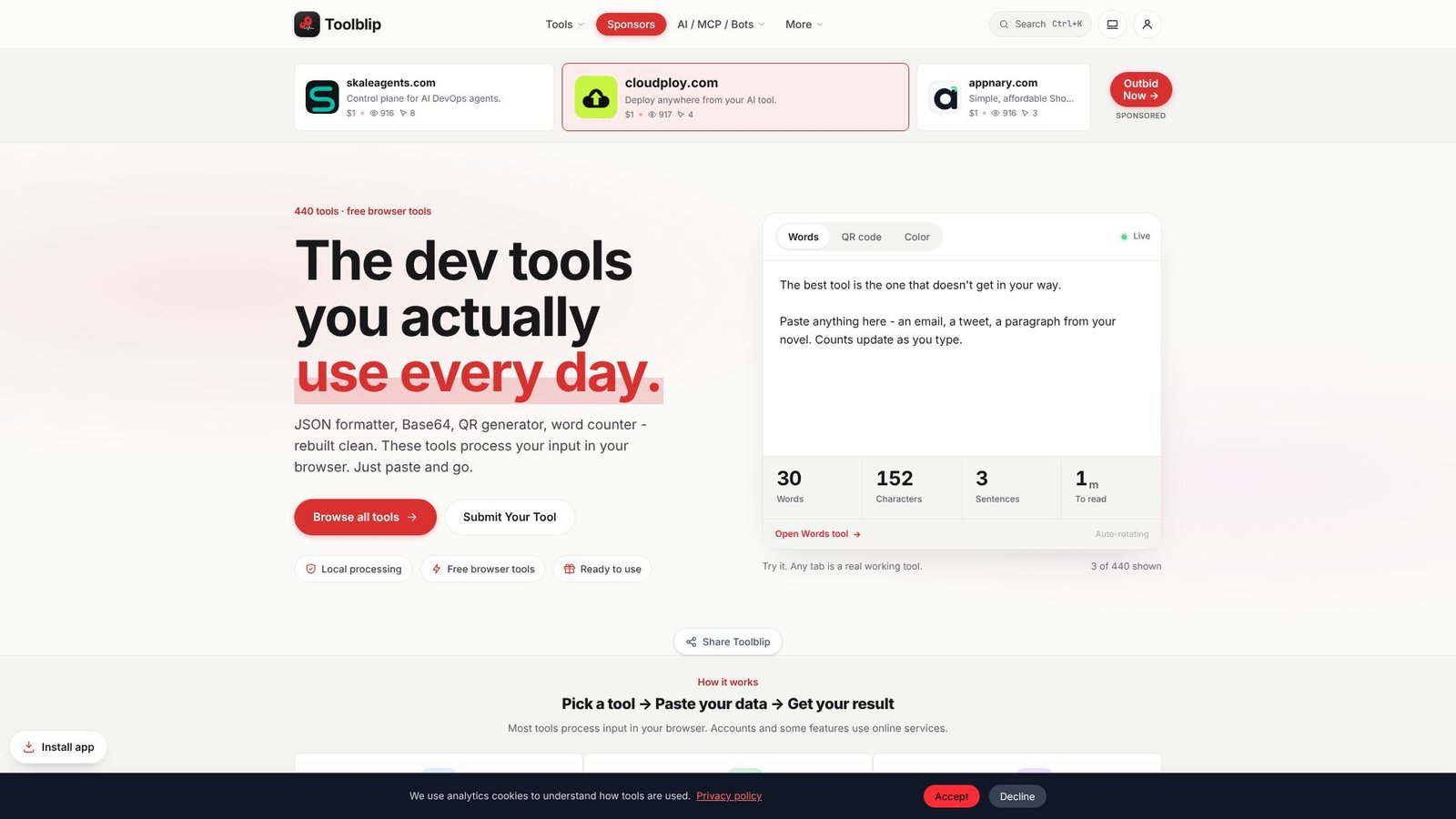 Screenshot: Toolblip