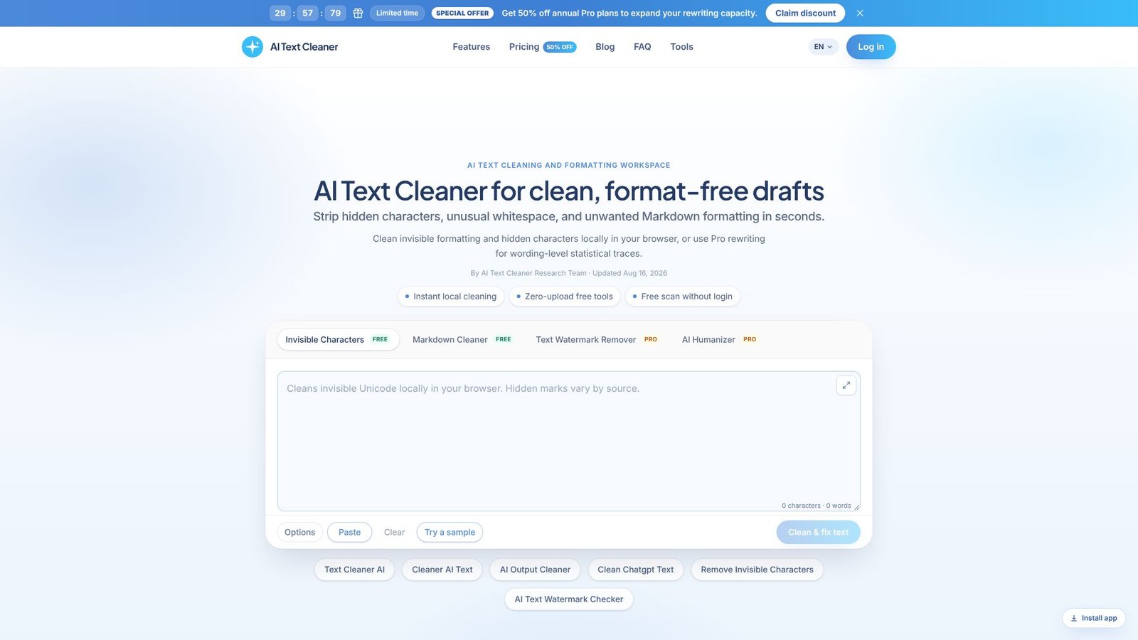 AI Text Cleaner Screenshot