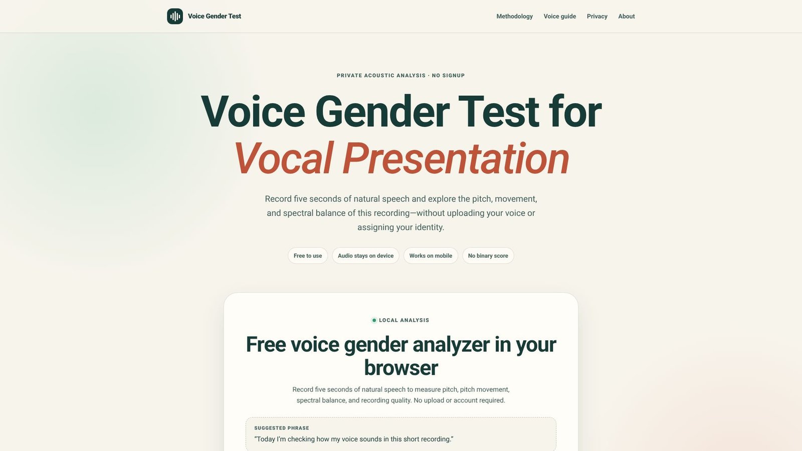 Voice Gender Test Screenshot