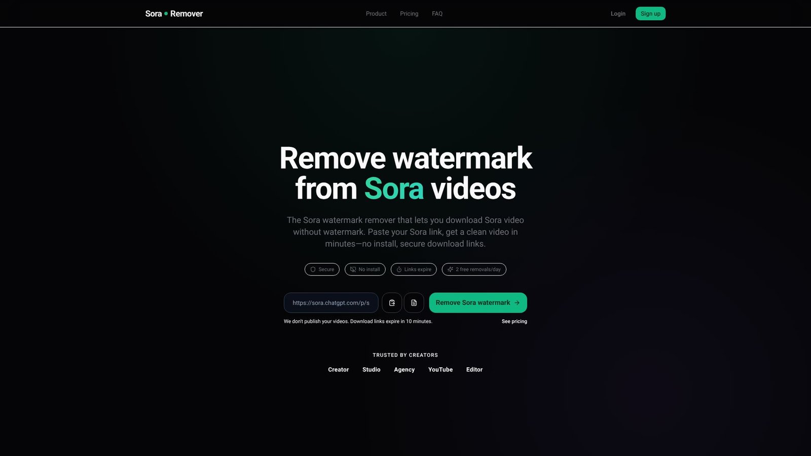 Sora Watermark Remover Screenshot