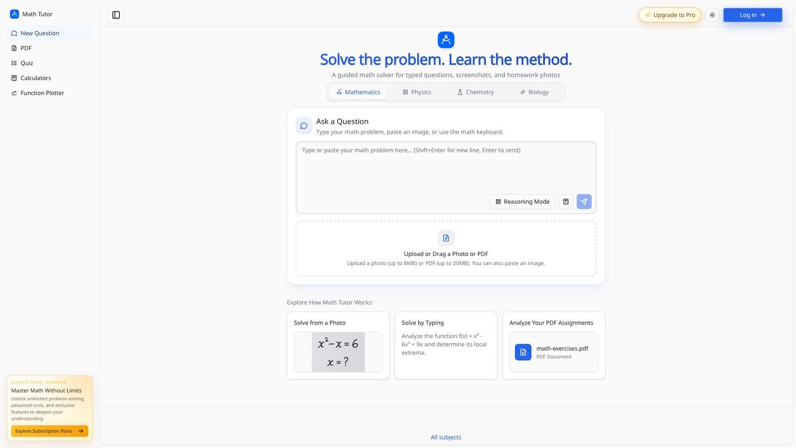 Screenshot: Math Tutor