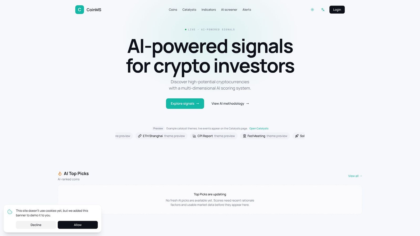 Screenshot: CoinMS