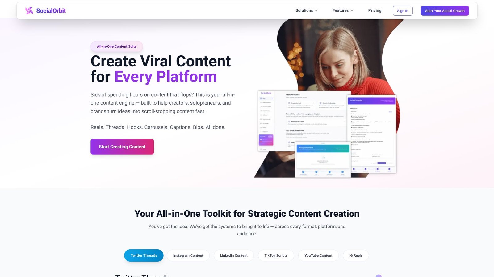 Screenshot: SocialOrbit