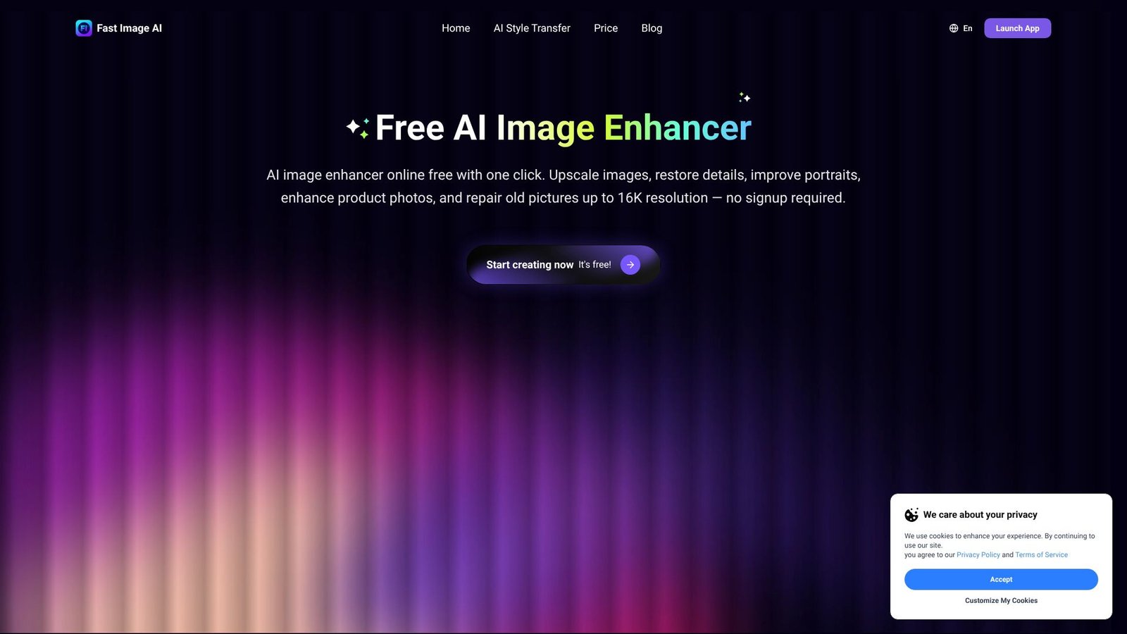 Fast Image AI Image Enhancer Screenshot