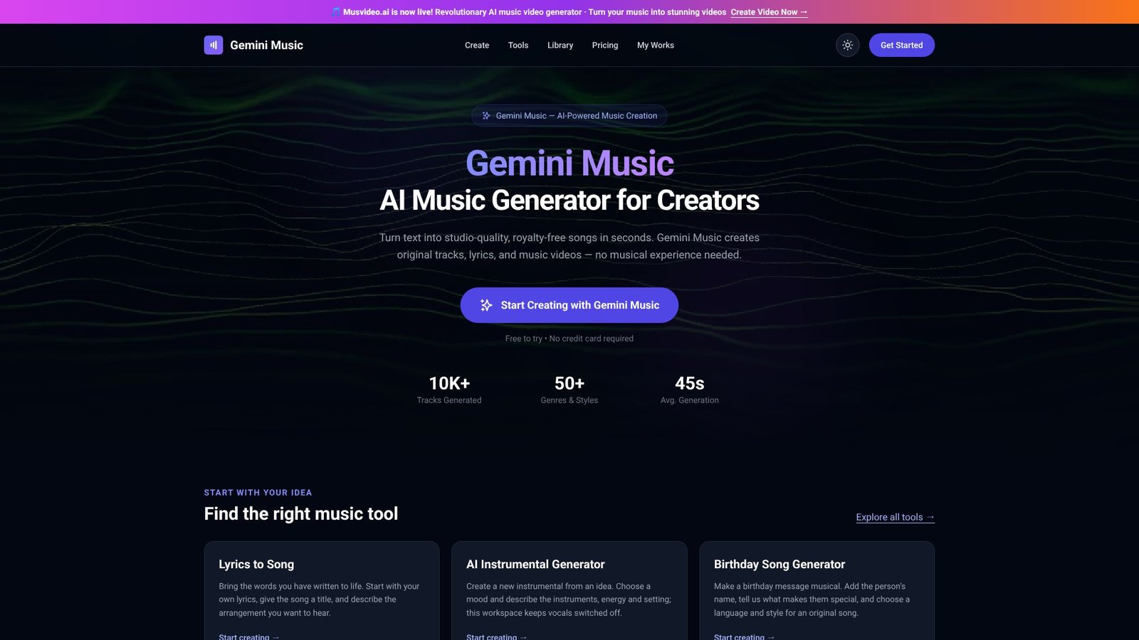Screenshot: Gemini Music