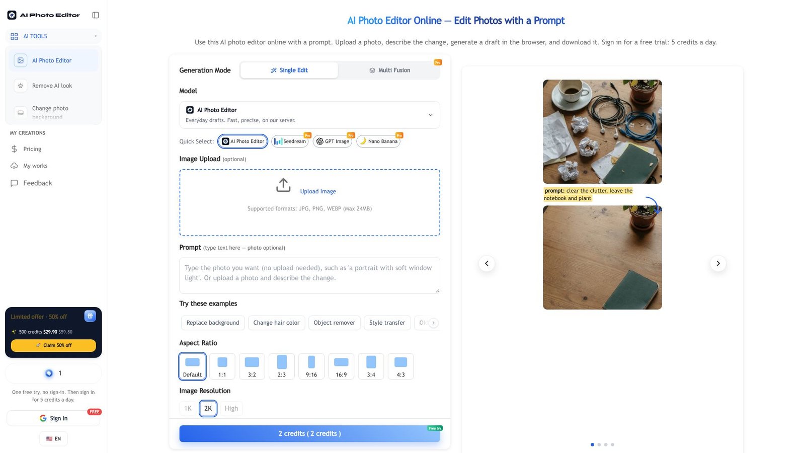 AI Photo Editor Screenshot