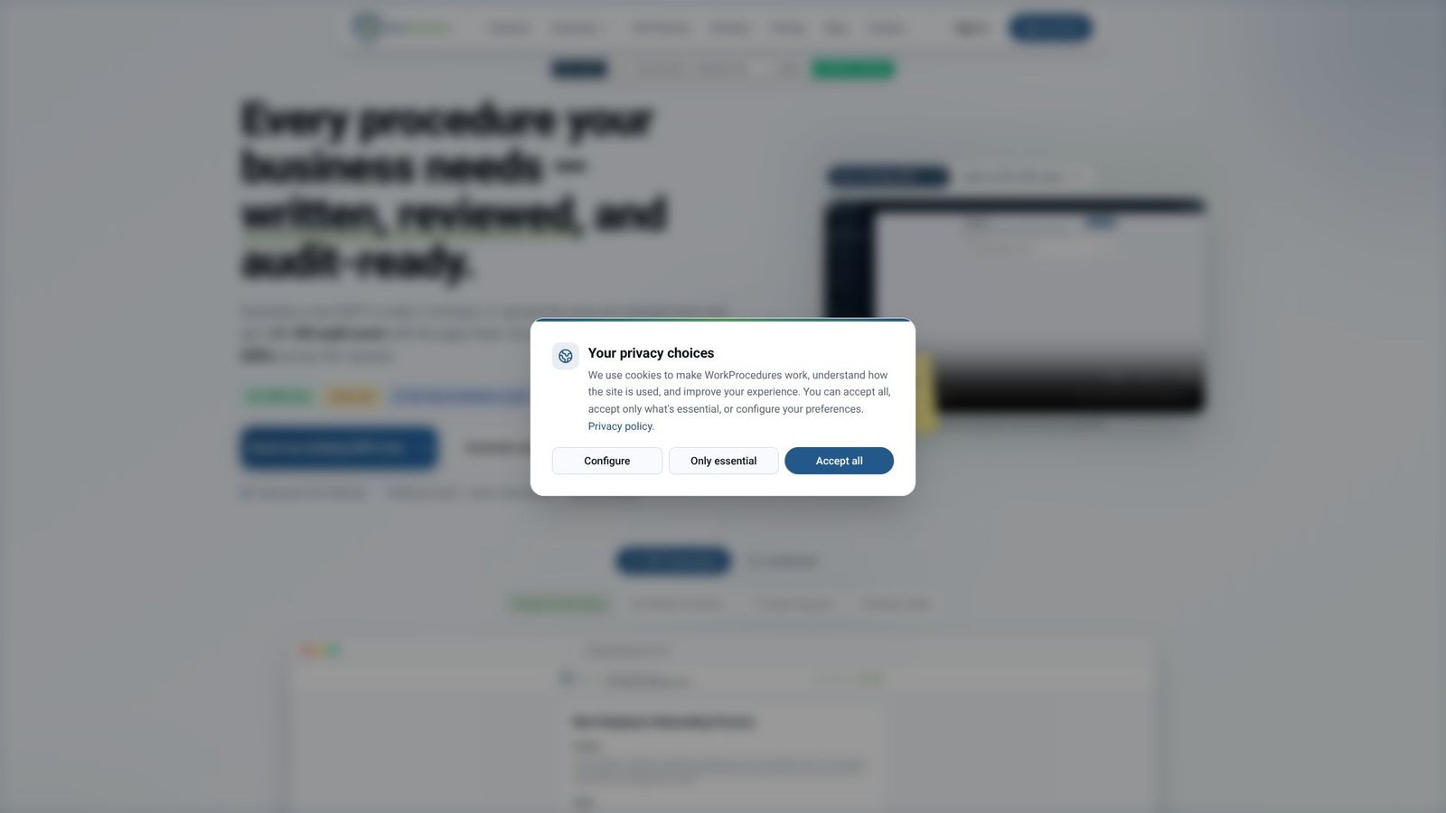 WorkProcedures Screenshot