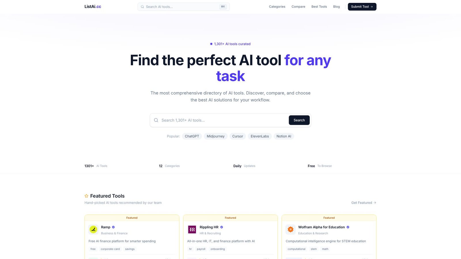 Screenshot: ListAi.cc