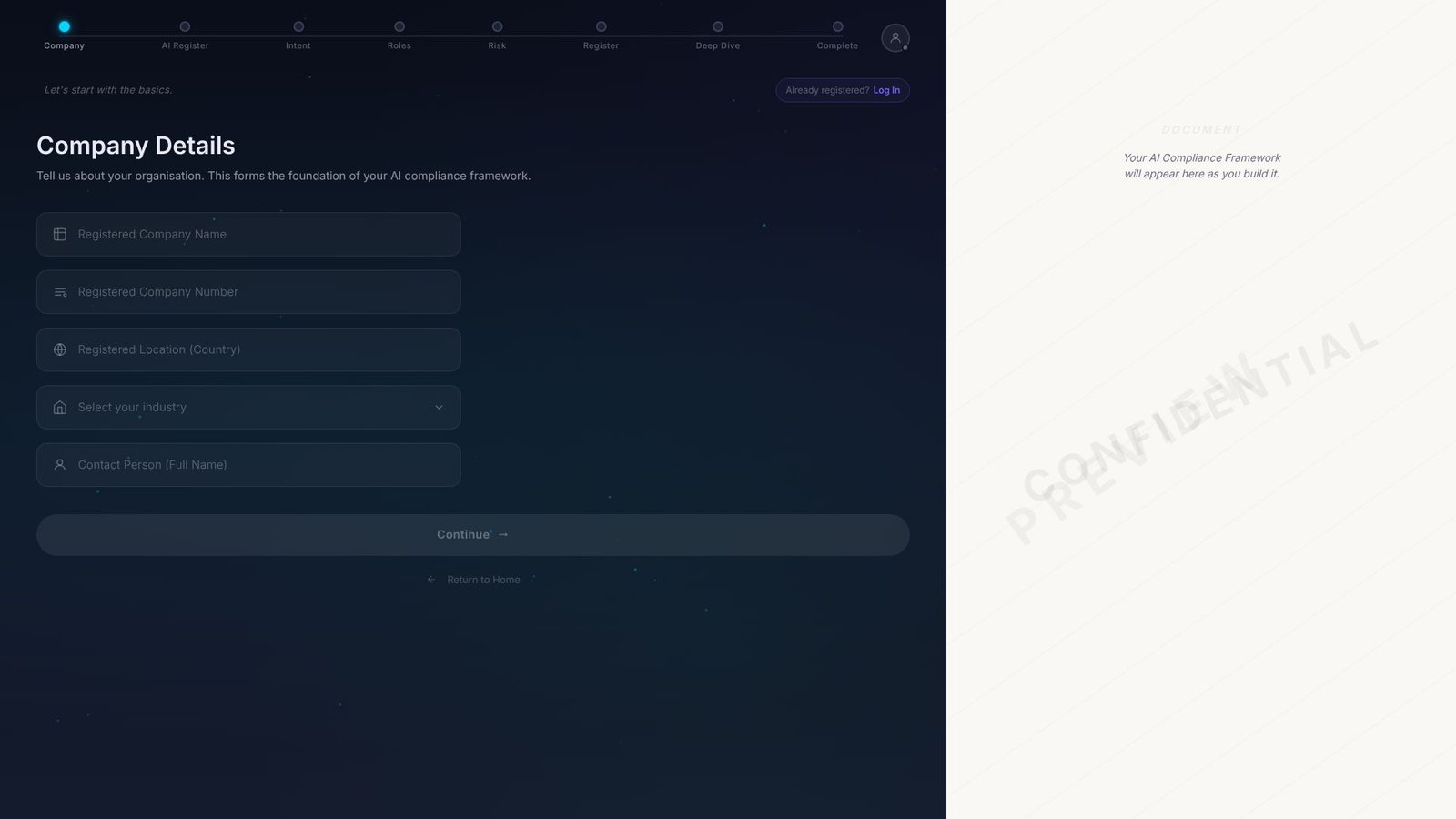 Screenshot: 3PEAT — AI Compliance Framework Builder